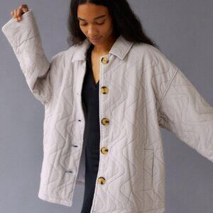 Urban Outfitters Hallie Quilted Corduroy Car Coat in Lilac Size Medium